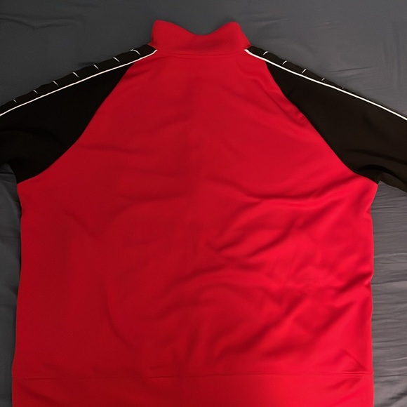 Red Nike Taped Track Jacket Swoosh Logo Sportswear Tracksuit - Picture 2 of 4